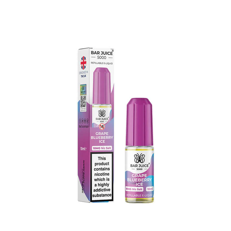 Bar Juice 5000 Grape Blueberry Ice 10ml Nic Salt E-Liquid - Image 2