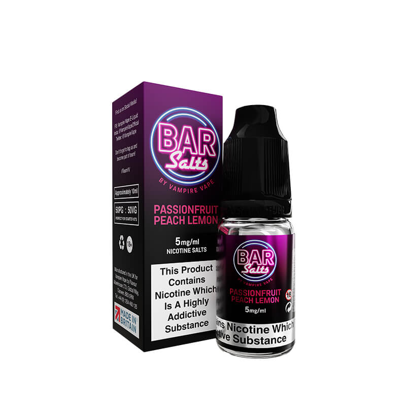 Bar Salts Passionfruit Peach Lemon 10ml Nic Salt E-Liquid by Vampire Vape - Image 3