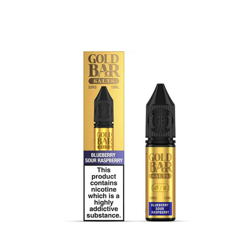 Gold Bar Salts Blueberry Sour Raspberry Nic Salt E-Liquid 10ml - Image 2