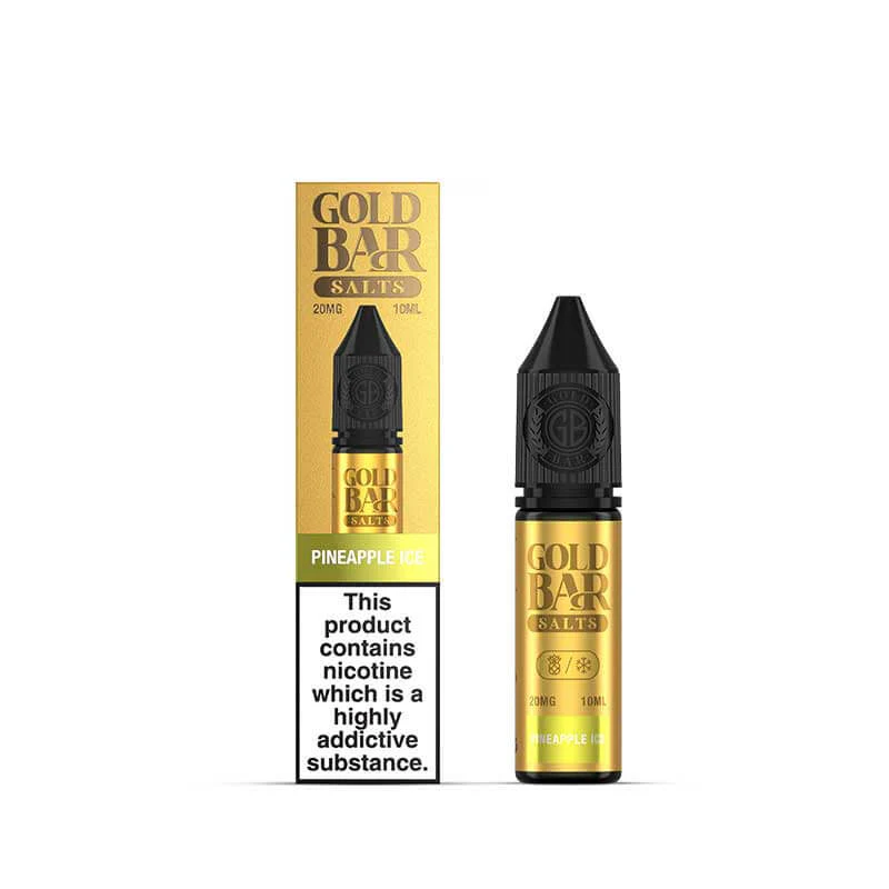 Gold Bar Salts Pineapple Ice Nic Salt E-Liquid 10ml - Image 2