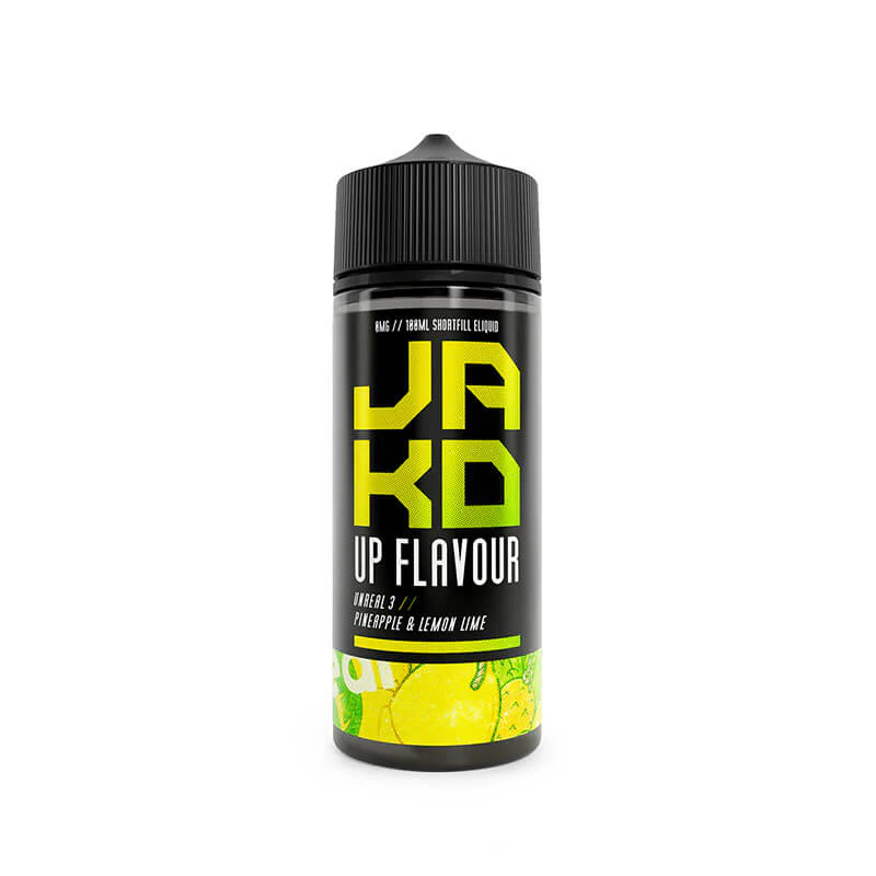 JAK'D Unreal 3 Pineapple Lemon & Lime 100ml Shortfill E-Liquid