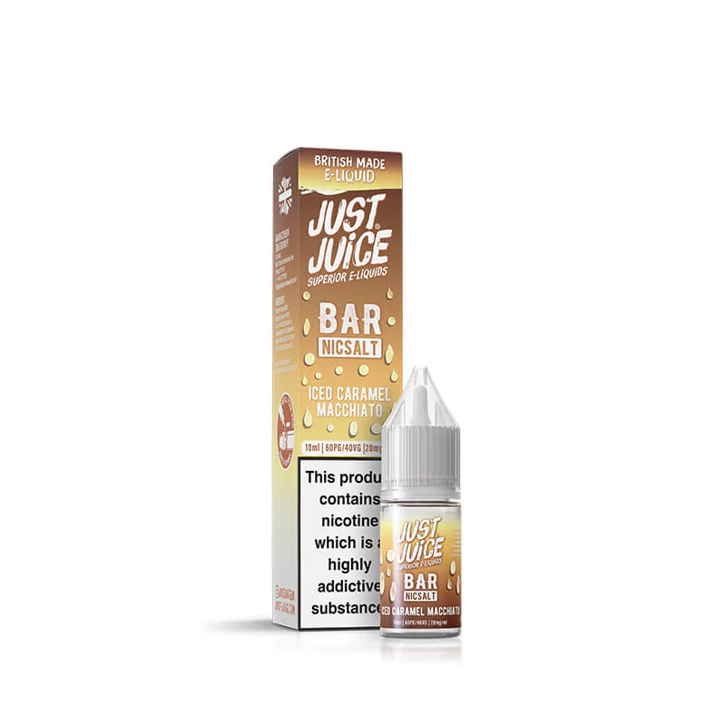 Just Juice Bar Range Iced Caramel Macchiato 10ml Nic Salt E-Liquid - Image 4