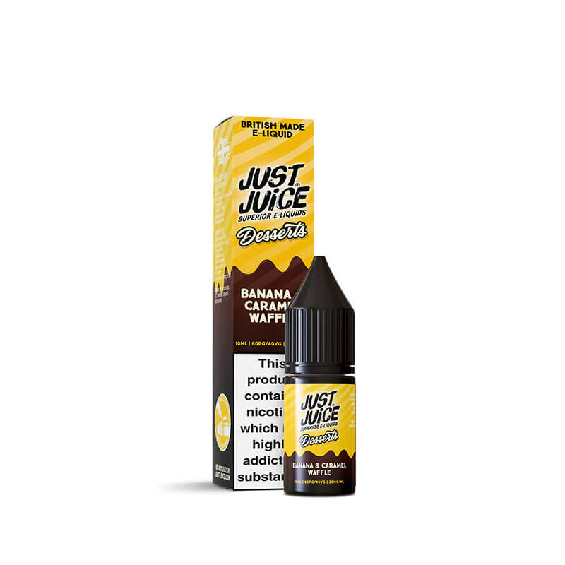 Just Juice Desserts Banana & Caramel Waffle 10ml Nic Salt E-Liquid - Image 3