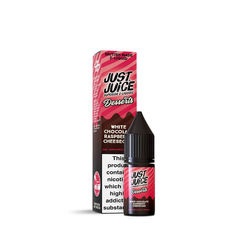 Just Juice Desserts White Chocolate Raspberry Cheesecake 10ml Nic Salt E-Liquid - Image 3