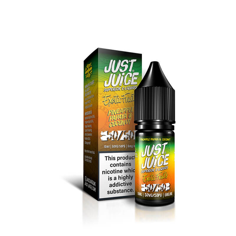 Just Juice Exotic Fruits Pineapple Papaya & Coconut 50/50 10ml E-Liquid - Image 3