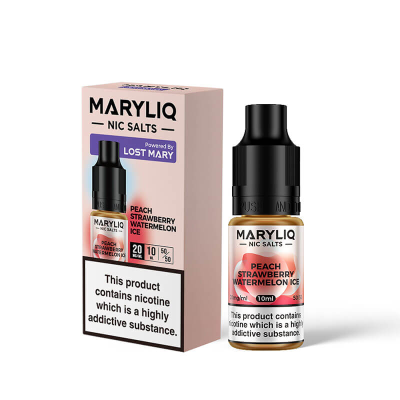 Lost Mary Maryliq Peach Strawberry Watermelon Ice 10ml Nic Salt E-Liquid - Image 3
