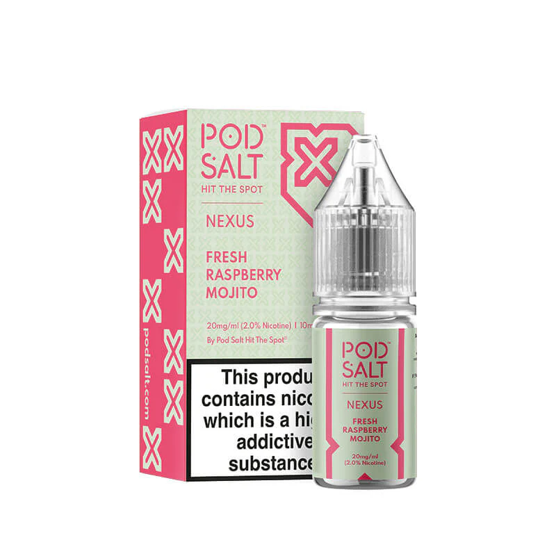 Pod Salt Nexus Fresh Raspberry Mojito Nic Salt E-Liquid 10ml - Image 2