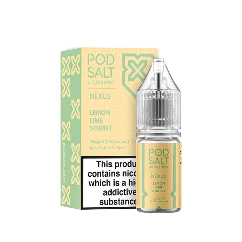 Pod Salt Nexus Lemon Lime Sorbet Nic Salt E-Liquid 10ml - Image 2