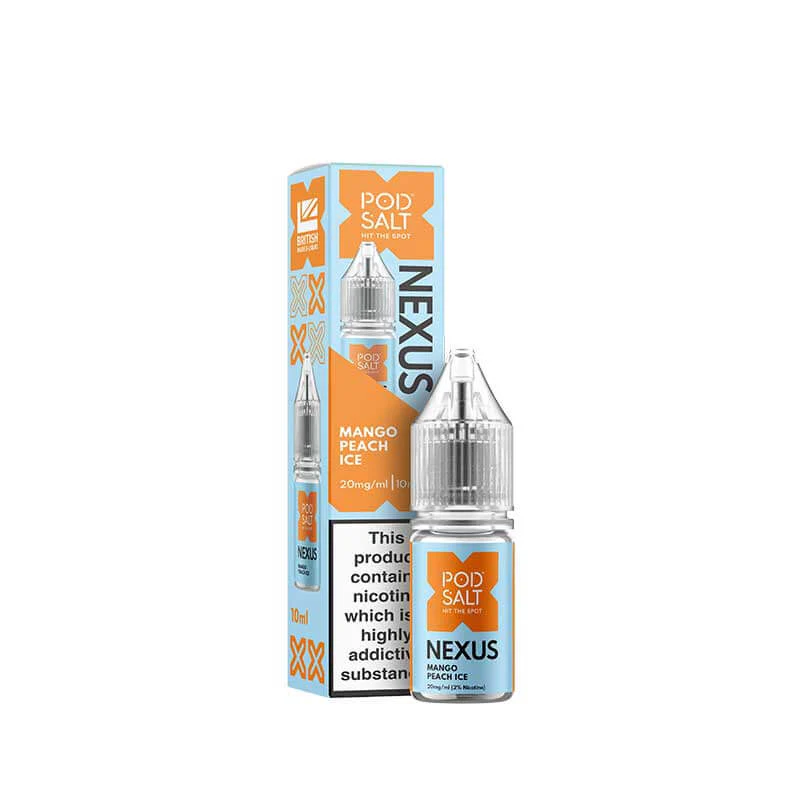 Pod Salt Nexus Mango Peach Ice Nic Salt E-Liquid 10ml