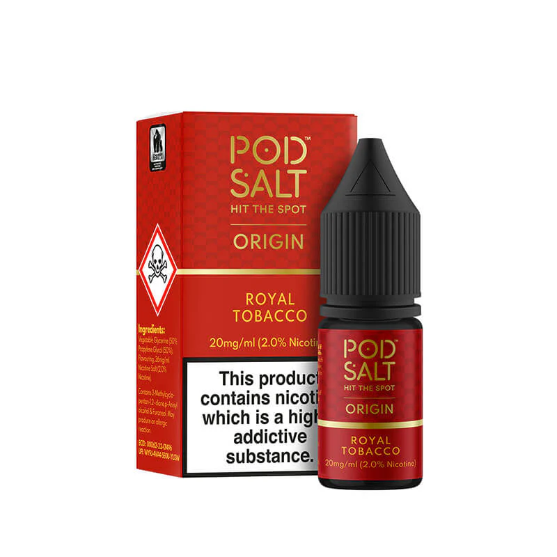 Pod Salt Origin Royal Tobacco 10ml Nic Salt E-Liquid - Image 3