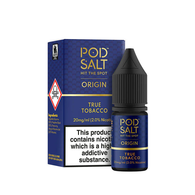 Pod Salt Origin True Tobacco 10ml Nic Salt E-Liquid - Image 3