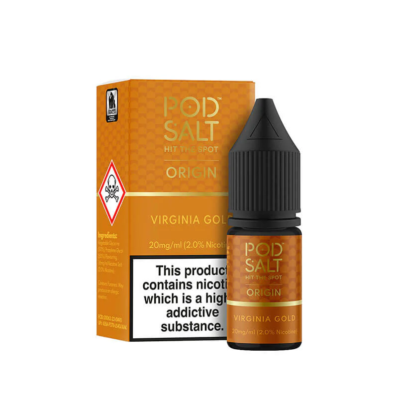 Pod Salt Origin Virginia Gold 10ml Nic Salt E-Liquid - Image 3