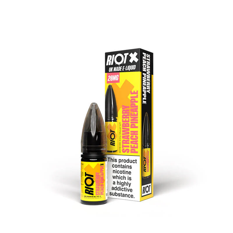 Riot X Nic Salts Strawberry Peach Pineapple 10ml E-Liquid - Image 3