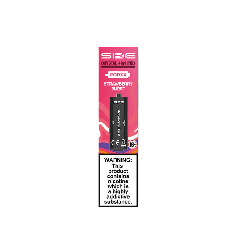 SKE Crystal 2400 4in1 Strawberry Burst Pre-Filled Vape Pods 20mg - 4 x Pods