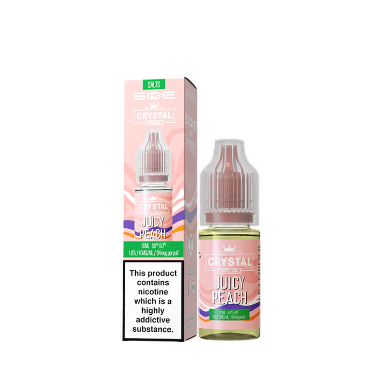 SKE Crystal Juicy Peach Nic Salt E-Liquid 10ml - Image 3