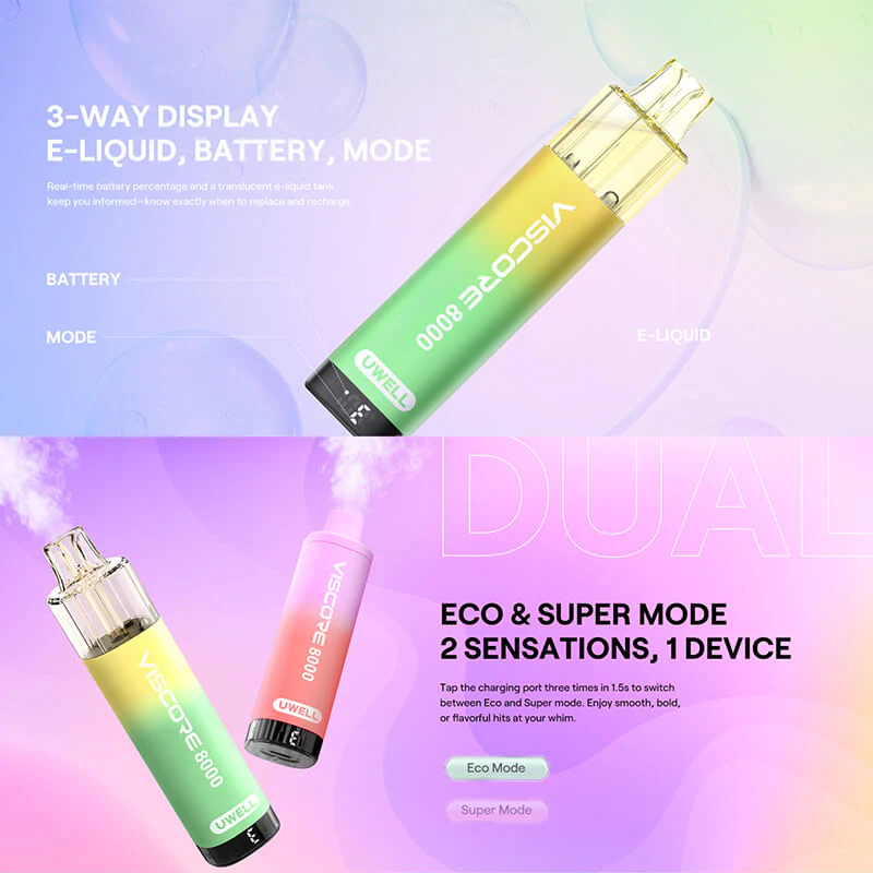 Uwell Viscore 8000 Prefilled Pod Vape Kit - Image 3